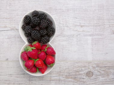 Çilek ve böğürtlen Üstten Görünüm 