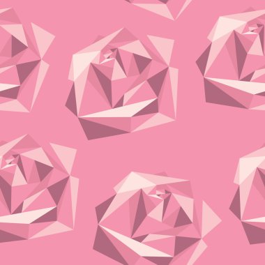 Soyut poligonal gül ile Seamless Modeli