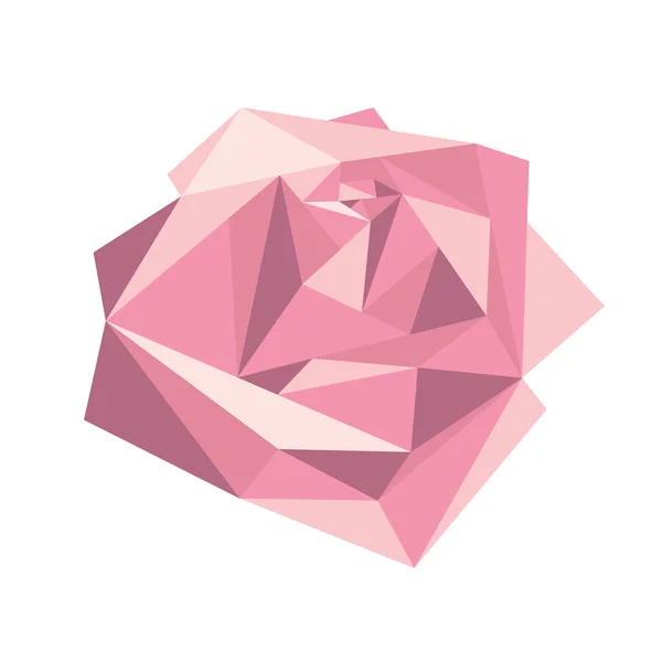 Beyaz arka plan üzerinde geometrik birim pembe Gül