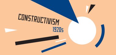 Soviet constructivism abstract illustration. Stylised 1920s year clipart