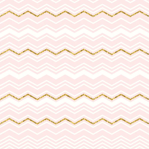 Motif géométrique abstrait sans couture avec chevron. Paillettes d'or — Image vectorielle