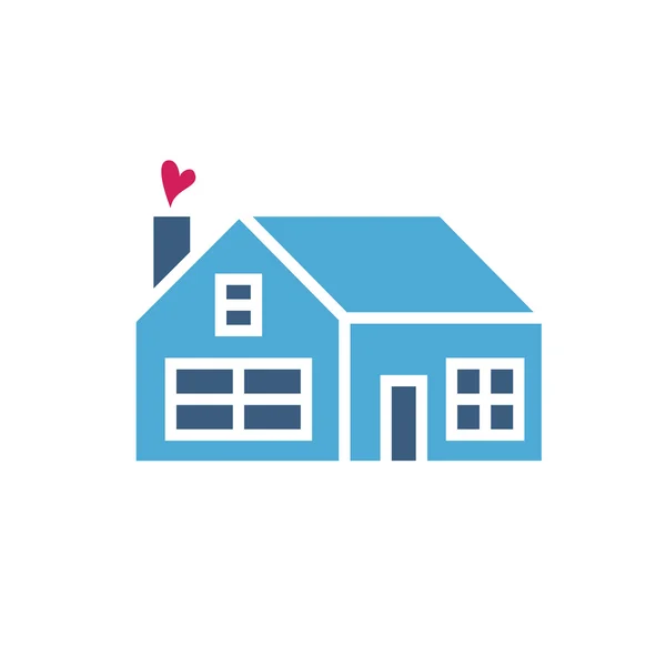 House icon with heart — Stock Vector
