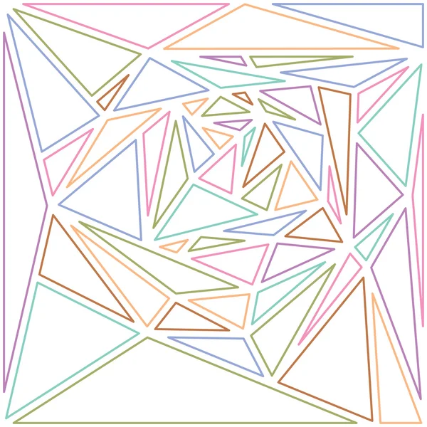 Mehrfarbige Liniendreiecke abstrakter Hintergrund — Stockvektor