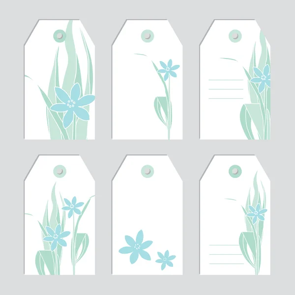 Set floral codes. Blanco etiketten. Fowers — Stockvector