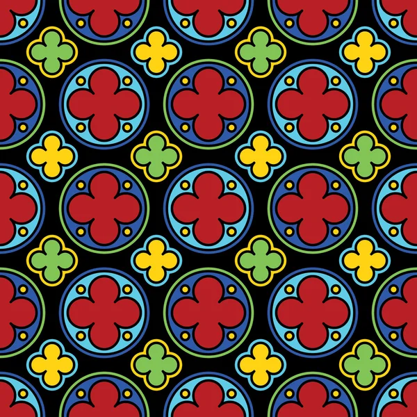 Medieval stained glass gothic seamless pattern