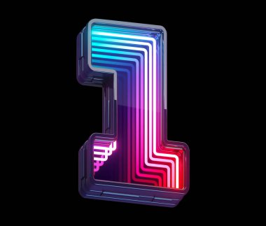 Sonsuz ışık neon yazı tipi. 1 numara..