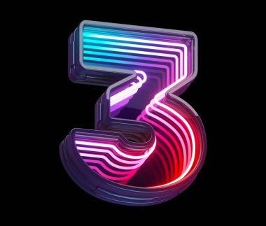 Sonsuz ışık neon yazı tipi. 3 numara.