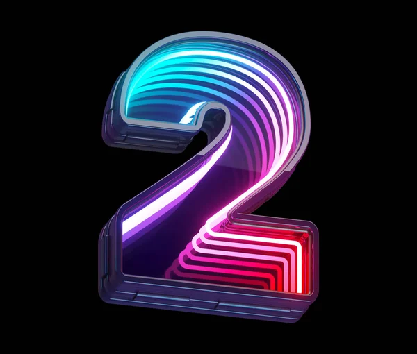 Sonsuz ışık neon yazı tipi. 2 numara.