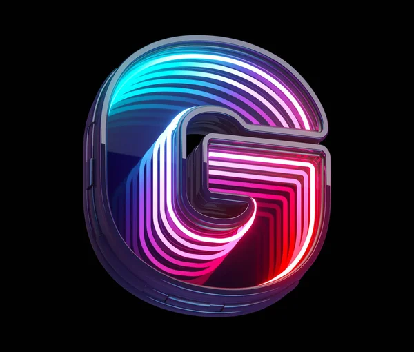 Oneindigheid Licht Neon Lettertype Brief — Stockfoto