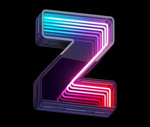 Infinity light neon font. Letter Z.