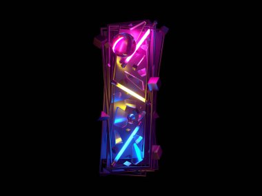 Soyut ultra neon yazı tipi. Mektup I.