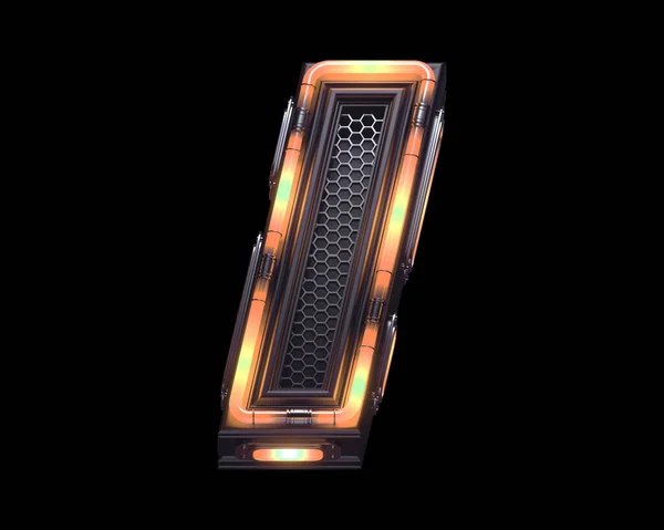 Fütürist turuncu ışık yazı tipi. Mektup I.