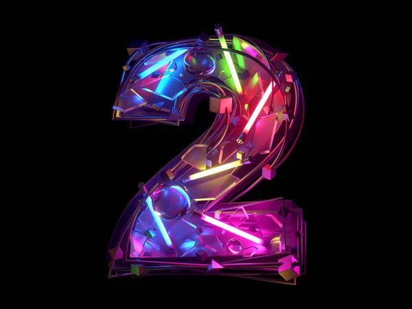 Soyut ultra neon yazı tipi. 2 numara.