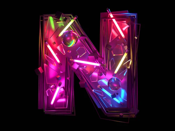 Abstracte Ultra Neon Lettertype Brief — Stockfoto