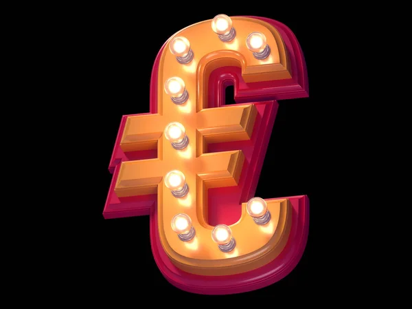 Svítící Písmo Lampy Osvětlený Červený Žlutý Plastový Symbol Euro Symbol — Stock fotografie