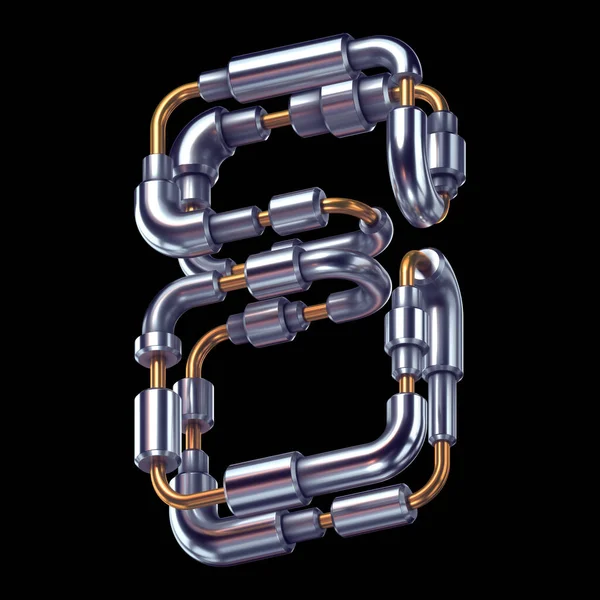 Futuristic Metal Font Number — Stock Photo, Image