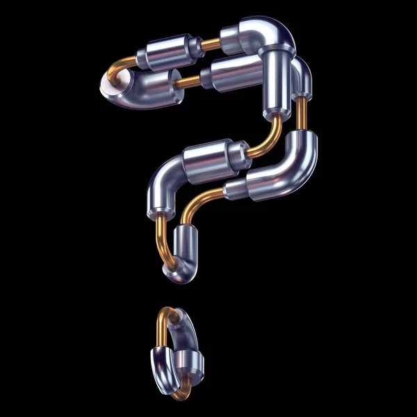 Futuristisch Metalen Lettertype Vraag Symbool — Stockfoto
