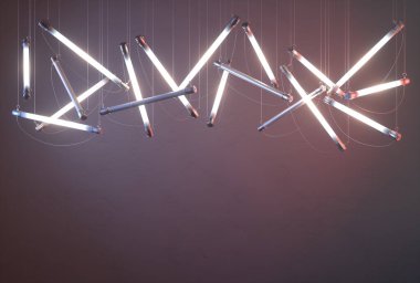 Soyut floresan lambaları.