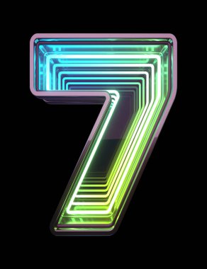Sonsuz Neon yazı tipi. Miniminnacık. Numara 7.