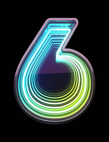 Infinity Neon Font Minth Light Number — Stock Photo, Image