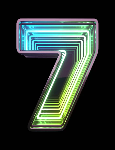 Infinity Neon Font Minth Light Number — Stock Photo, Image