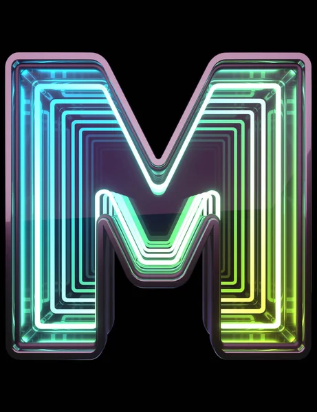 Infinity Neon font. Minth light. Letter M.