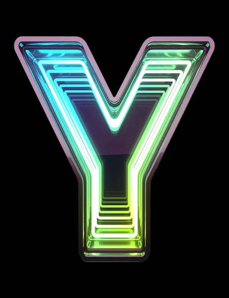 Infinity Neon font. Minth light. Letter Y.