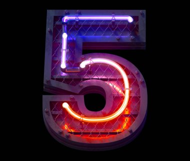 Heavy metal ultra neon yazı tipi. 5 numara..