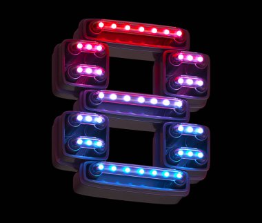 Ultraviyole ışık dijital yazı tipi. 8 numara. . 