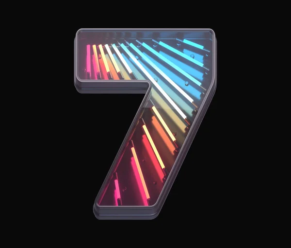 Retro Neon Lettertype Kleurrijk Licht Nummer — Stockfoto
