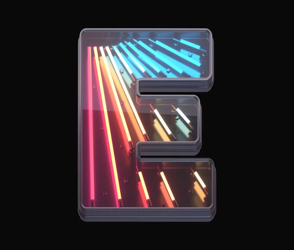 Retro Neon Lettertype Kleurrijk Licht Brief — Stockfoto