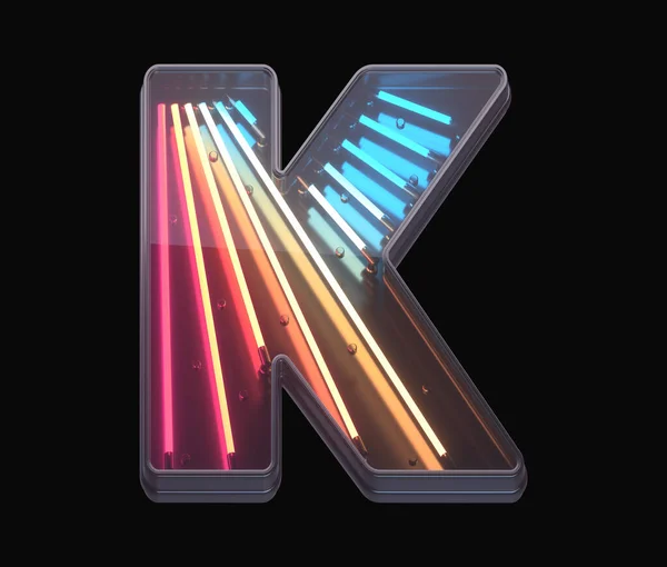 Retro Neon Font Colorful Light Letter — Stock Photo, Image