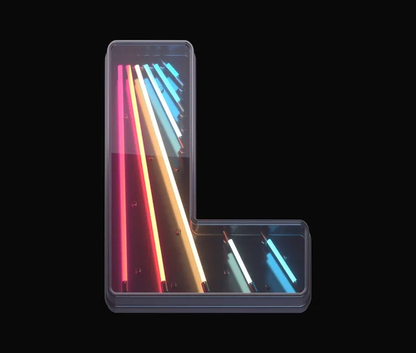 Retro Neon Font Colorful Light Letter — Stock Photo, Image