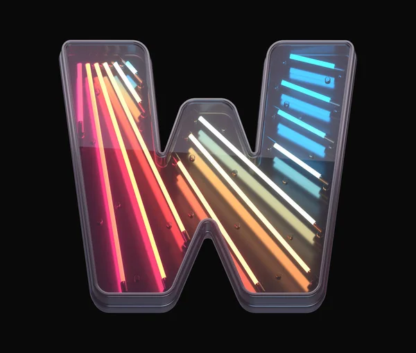 Retro Neon Lettertype Kleurrijk Licht Brief — Stockfoto