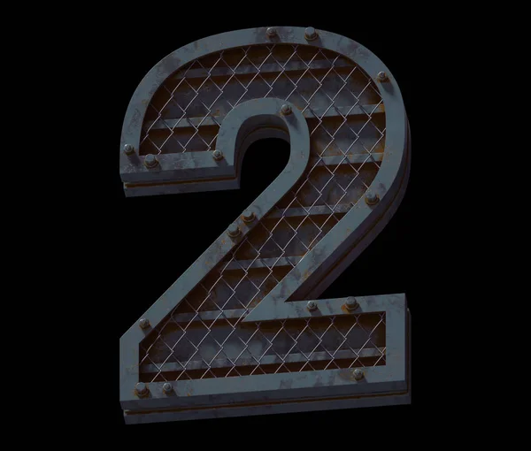 Zware Metalen Lettertype Nummer — Stockfoto