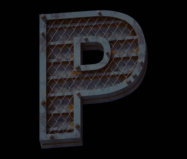 Heavy metal font. Letter P.