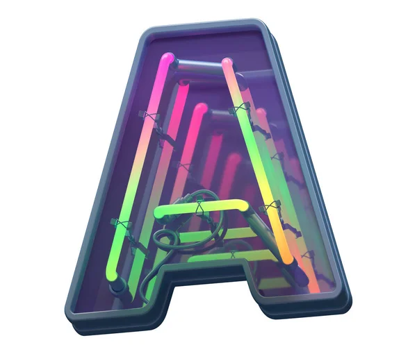 Mehrfarbige Neon Schrift Buchstabe — Stockfoto