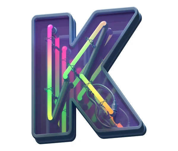 Multicolor Kleur Neon Lettertype Brief — Stockfoto