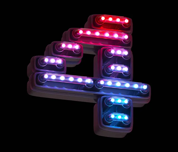 Ultraviolet Light Digital Font Number — Stock Photo, Image