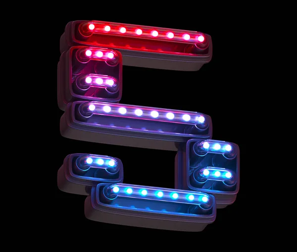 Ultraviolet Licht Digitaal Lettertype Nummer — Stockfoto