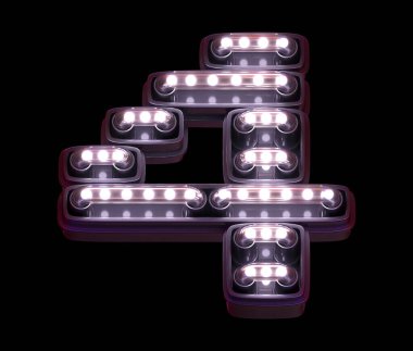 Dijital yazı tipi. Beyaz ışık. Numara 4.