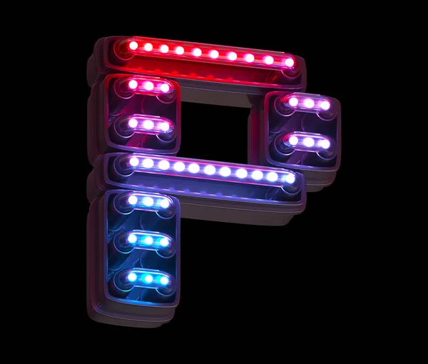 Ultrafioletowe Światło Czcionki Cyfrowej Litera — Zdjęcie stockowe