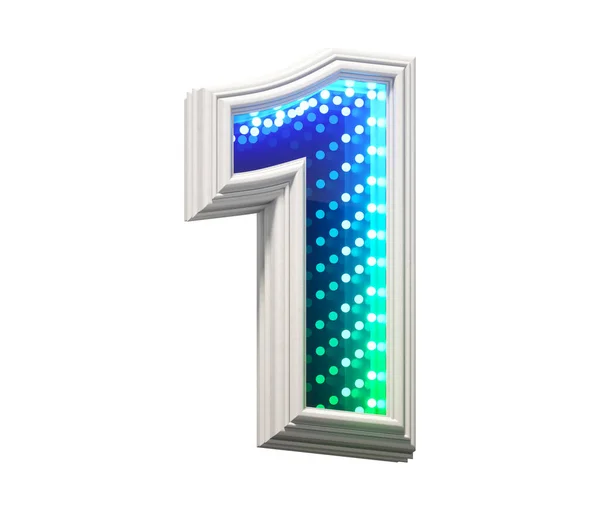 White Frame Infinity Lighting Font Number — Stock Photo, Image