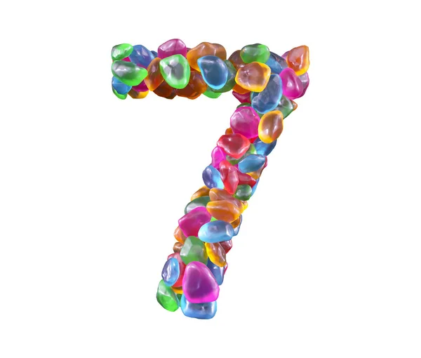 Colorful Gems Font Number — Stock Photo, Image