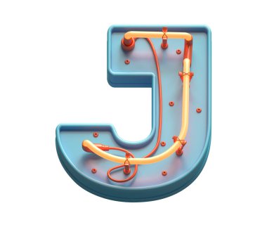 Oyuncak neon yazı tipi. J harfi.