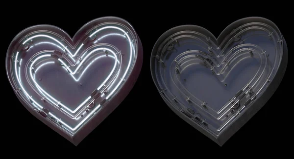 Metal Neon Font Heart Symbol — Stock Photo, Image