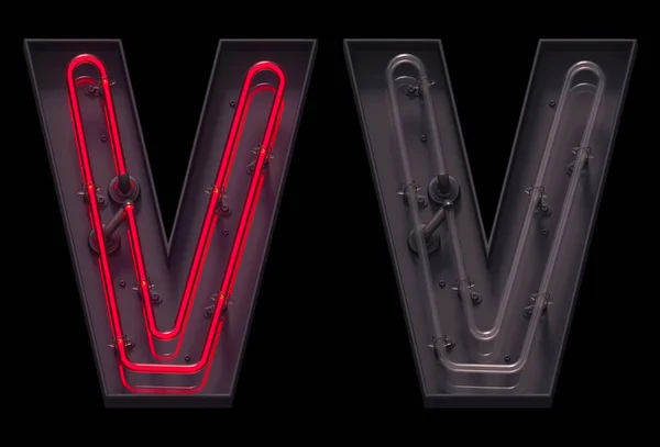 Açık Kapalı Ile Kırmızı Işık Neon Yazı Tipi Harfi — Stok fotoğraf