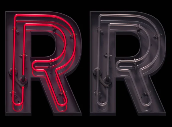 Red Light Neon Font Letter — Stock Photo, Image