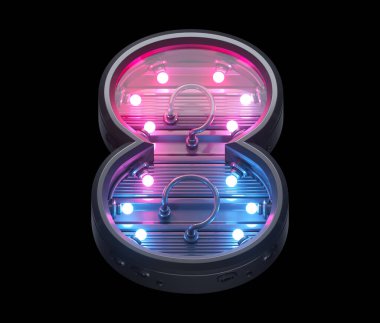 Ultraviyole lamba fütüristik yazı tipi. 8 numara.. 