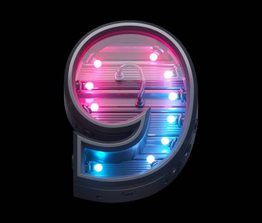 Ultraviyole lamba fütüristik yazı tipi. 9 numara.. 